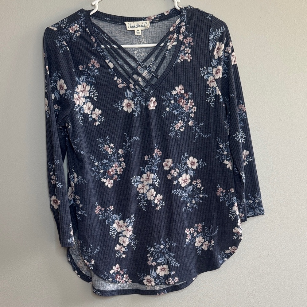 Cloud Chaser Navy Floral Long Sleeve Top 6
